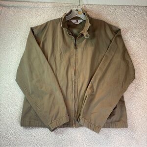 VTG Norsport Khaki Cotton Harrington Jacket 80s Made in Singapore Large Workwear